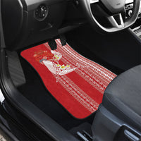 Swimming With Humpback Whales Season Tonga Car Mats Tongan Tofuaa Ngatu Pattern Red