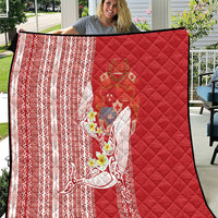 Swimming With Humpback Whales Season Tonga Quilt Tongan Tofuaa Ngatu Pattern Red
