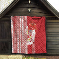 Swimming With Humpback Whales Season Tonga Quilt Tongan Tofuaa Ngatu Pattern Red