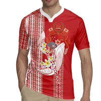 Swimming With Humpback Whales Season Tonga Rugby Jersey Tongan Tofuaa Ngatu Pattern Red