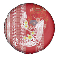 Swimming With Humpback Whales Season Tonga Spare Tire Cover Tongan Tofuaa Ngatu Pattern Red