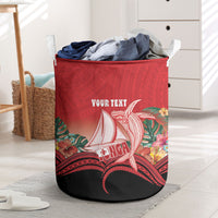 Vavau Sailing Festival Tonga Personalised Laundry Basket Humpback Whale Sailboat Tropical Vibes