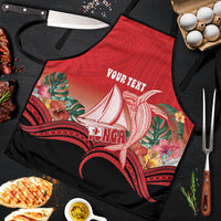 Vavau Sailing Festival Tonga Personalised Apron Humpback Whale Sailboat Tropical Vibes