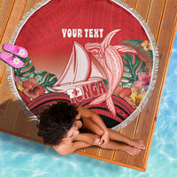Vavau Sailing Festival Tonga Personalised Beach Blanket Humpback Whale Sailboat Tropical Vibes