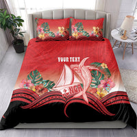 Vavau Sailing Festival Tonga Personalised Bedding Set Humpback Whale Sailboat Tropical Vibes
