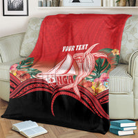 Vavau Sailing Festival Tonga Personalised Blanket Humpback Whale Sailboat Tropical Vibes