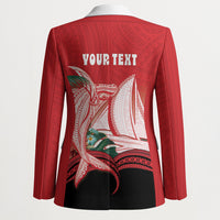 Vavau Sailing Festival Tonga Personalised Blazer Humpback Whale Sailboat Tropical Vibes