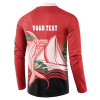 Vavau Sailing Festival Tonga Personalised Button Sweatshirt Humpback Whale Sailboat Tropical Vibes