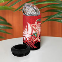 Vavau Sailing Festival Tonga Personalised 4 in 1 Can Cooler Tumbler Humpback Whale Sailboat Tropical Vibes