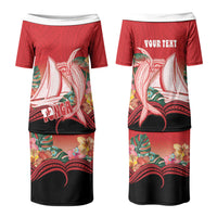 Vavau Sailing Festival Tonga Personalised Family Matching Puletasi and Hawaiian Shirt Humpback Whale Sailboat Tropical Vibes