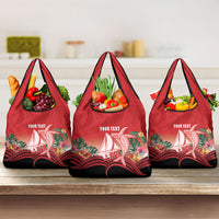 Vavau Sailing Festival Tonga Personalised Grocery Bag Humpback Whale Sailboat Tropical Vibes