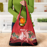 Vavau Sailing Festival Tonga Personalised Grocery Bag Humpback Whale Sailboat Tropical Vibes