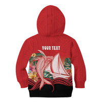Vavau Sailing Festival Tonga Personalised Kid Hoodie Humpback Whale Sailboat Tropical Vibes