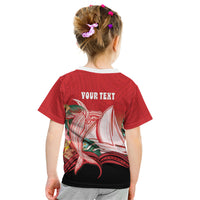 Vavau Sailing Festival Tonga Personalised Kid T Shirt Humpback Whale Sailboat Tropical Vibes