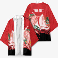 Vavau Sailing Festival Tonga Personalised Kimono Humpback Whale Sailboat Tropical Vibes