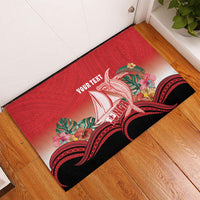 Vavau Sailing Festival Tonga Personalised Rubber Doormat Humpback Whale Sailboat Tropical Vibes