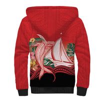 Vavau Sailing Festival Tonga Personalised Sherpa Hoodie Humpback Whale Sailboat Tropical Vibes