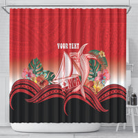 Vavau Sailing Festival Tonga Personalised Shower Curtain Humpback Whale Sailboat Tropical Vibes