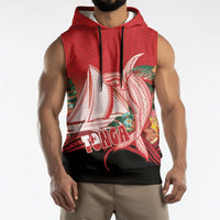 Vavau Sailing Festival Tonga Personalised Sleeveless Hoodie Humpback Whale Sailboat Tropical Vibes