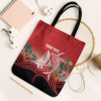 Vavau Sailing Festival Tonga Personalised Tote Bag Humpback Whale Sailboat Tropical Vibes