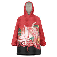 Vavau Sailing Festival Tonga Personalised Wearable Blanket Hoodie Humpback Whale Sailboat Tropical Vibes