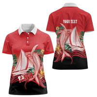 Vavau Sailing Festival Tonga Personalised Women Polo Shirt Humpback Whale Sailboat Tropical Vibes