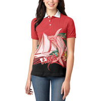 Vavau Sailing Festival Tonga Personalised Women Polo Shirt Humpback Whale Sailboat Tropical Vibes