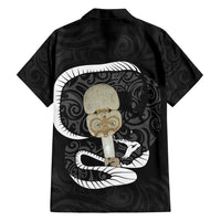 Black New Zealand Eel Family Matching Tank Maxi Dress and Hawaiian Shirt Aotearoa Maori Tuna With Kotiate Weapon LT14 - Polynesian Pride