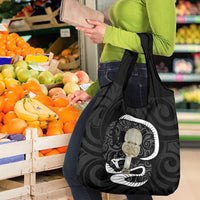 Black New Zealand Eel Grocery Bag Aotearoa Maori Tuna With Kotiate Weapon