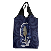 Blue New Zealand Eel Grocery Bag Aotearoa Maori Tuna With Kotiate Weapon