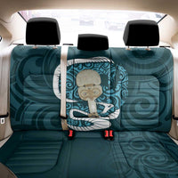 Turquoise New Zealand Eel Back Car Seat Cover Aotearoa Maori Tuna With Kotiate Weapon