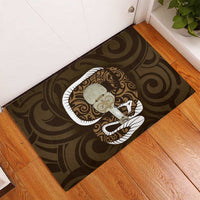 Gold New Zealand Eel Rubber Doormat Aotearoa Maori Tuna With Kotiate Weapon LT14 - Polynesian Pride