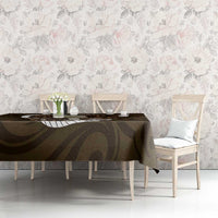 Gold New Zealand Eel Tablecloth Aotearoa Maori Tuna With Kotiate Weapon