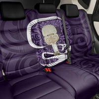 Purple New Zealand Eel Back Car Seat Cover Aotearoa Maori Tuna With Kotiate Weapon