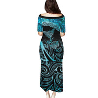 New Zealand Stingray Family Matching Puletasi and Hawaiian Shirt Aotearoa Whai With Maori Paua Shell