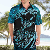 New Zealand Stingray Hawaiian Shirt Aotearoa Whai With Maori Paua Shell