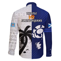 Fiji And Scotland Rugby Family Matching Summer Maxi Dress and Hawaiian Shirt Fijian Tapa Pattern With Thistle LT14 - Polynesian Pride