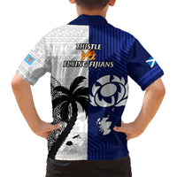 Fiji And Scotland Rugby Kid Hawaiian Shirt Fijian Tapa Pattern With Thistle LT14 - Polynesian Pride