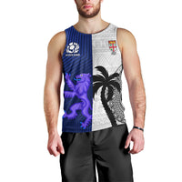 Fiji And Scotland Rugby Men Tank Top Fijian Tapa Pattern With Thistle LT14 - Polynesian Pride