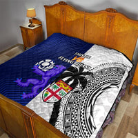 Fiji And Scotland Rugby Quilt Fijian Tapa Pattern With Thistle LT14 - Polynesian Pride