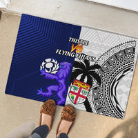 Fiji And Scotland Rugby Rubber Doormat Fijian Tapa Pattern With Thistle LT14 - Polynesian Pride