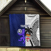 Custom Fiji And Scotland Rugby Quilt Fijian Tapa Pattern With Thistle LT14 - Polynesian Pride