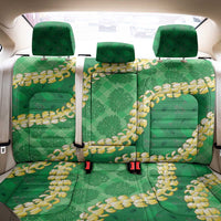 Green Palaka Hawaii Mele Kalikimaka Back Car Seat Cover Ohia Lehua Monstera Puakenikeni Lei - Polynesian Pride