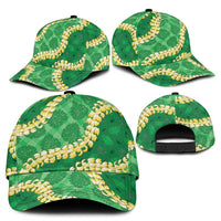 Green Palaka Hawaii Mele Kalikimaka Classic Cap Ohia Lehua Monstera Puakenikeni Lei LT14 - Polynesian Pride