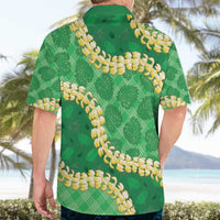 Green Palaka Hawaii Mele Kalikimaka Hawaiian Shirt Ohia Lehua Monstera Puakenikeni Lei - Polynesian Pride
