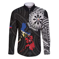 Philippines Strong Family Matching Tank Maxi Dress and Hawaiian Shirt Filipino Map Polynesian Tattoo - Polynesian Pride