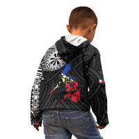 Philippines Strong Kid Hoodie Filipino Map Polynesian Tattoo - Polynesian Pride