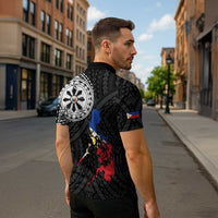 Philippines Strong Zipper Polo Shirt Filipino Map Polynesian Tattoo LT14 - Polynesian Pride