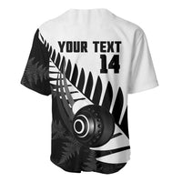 New Zealand Lawn Bowls Custom Baseball Jersey Aotearoa Silver Fern LT14 - Polynesian Pride