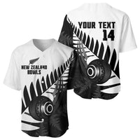 New Zealand Lawn Bowls Custom Baseball Jersey Aotearoa Silver Fern LT14 - Polynesian Pride